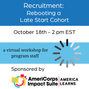 Recruitment: rebooting a late start cohort on October 18th